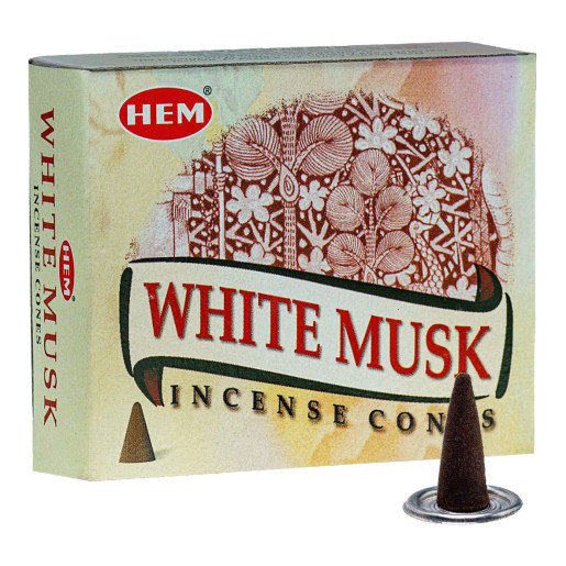 Conuri parfumate HEM, White Musk 10 buc