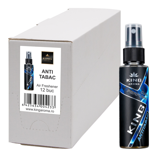 Pachet 12 Odorizante auto Kingaroma, Antitabac, 50 ml