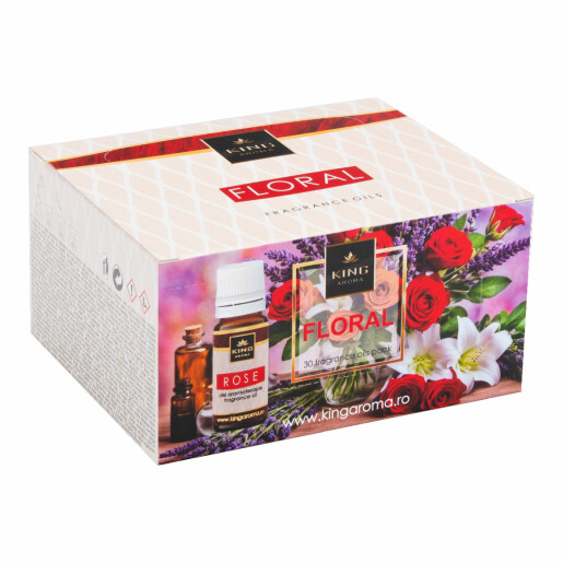 Pachet 30 buc ulei parfumat aromaterapie FLORAL, Kingaroma