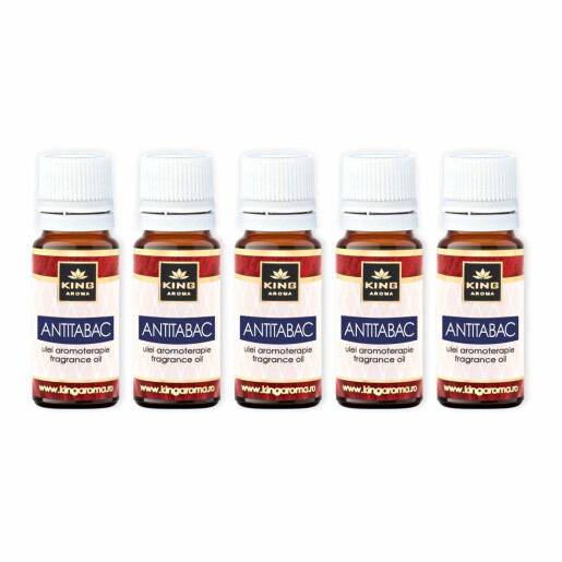Pachet 5 uleiuri parfumate aromaterapie, ANTITABAC, Kingaroma