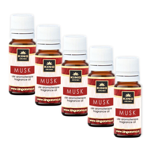 Pachet 5 uleiuri parfumate aromaterapie, MUSK, Kingaroma