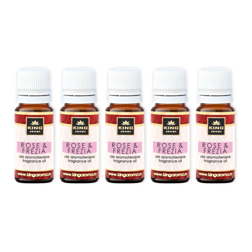 Pachet 5 uleiuri parfumate aromaterapie, ROSE & FREZIA , Kingaroma