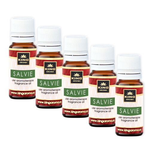 Pachet 5 uleiuri parfumate aromaterapie, SALVIE, Kingaroma