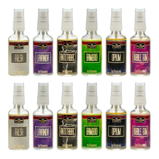 Pachet 12 Odorizante auto Kingaroma: Antitabac, Bamboo, Bubble Gum, Fresh, Lavanda, Opium, 50 ml