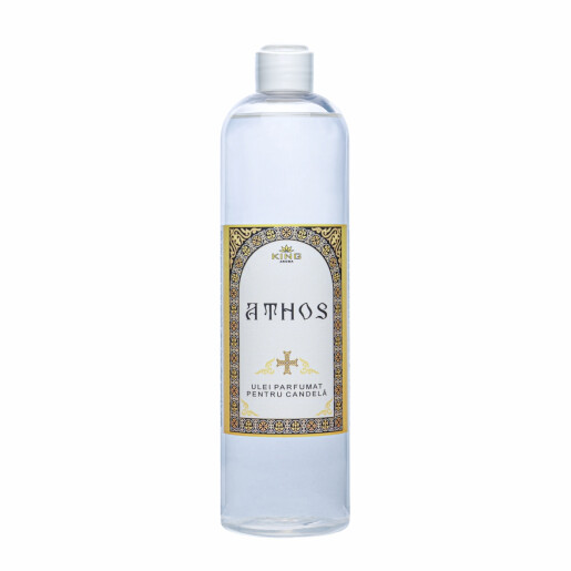 Ulei parfumat pentru candela – ATHOS – aroma liturgică cu Smirna, Mir și Nard – 500 ml