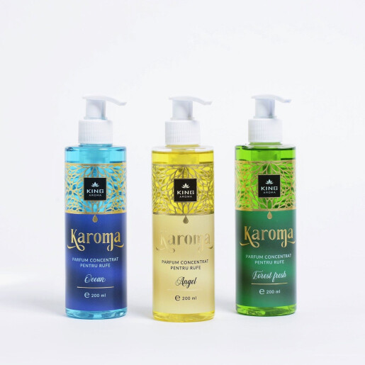 Pachet 3 Parfumuri concentrate pentru rufe KAROMA - Ocean, Angel, Forest fresh