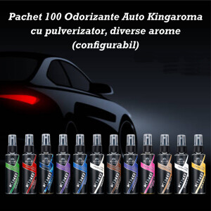 Pachet 100 Odorizante auto Kingaroma, Diverse arome, 100 x 50 ml