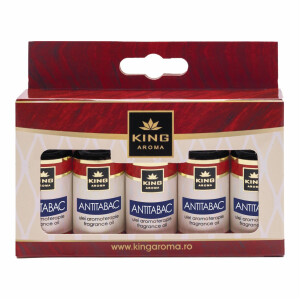 Pachet 5 uleiuri parfumate aromaterapie, ANTITABAC, Kingaroma