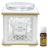 Difuzor aromaterapie Elegance cu lumanare + 3 uleiuri aromaterapie 10 ml