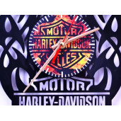 Ceas de perete disc vinil Harley Flame
