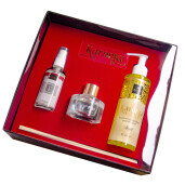 Cutie Cadou Karoma 3 piese, Parfum rufe Angel, 200 ml, Odorizant auto Fresh, 50 ml si Odorizant camera cu bete ratan Happy, 50 ml
