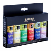 Set 6 Parfumuri concentrate pentru rufe, KAROMA - Magic, Angel, Forest Fresh, Red Passion, Ocean, Fresh Bloom, 6 x 50 ml