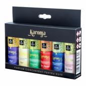 Set 6 Parfumuri concentrate pentru rufe, KAROMA - Magic, Angel, Forest Fresh, Red Passion, Ocean, Fresh Bloom, 6 x 50 ml
