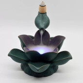 Suport conuri parfumate backflow, Lotus Light cu LED