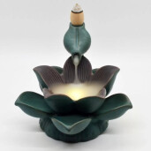 Suport conuri parfumate backflow, Lotus Light cu LED